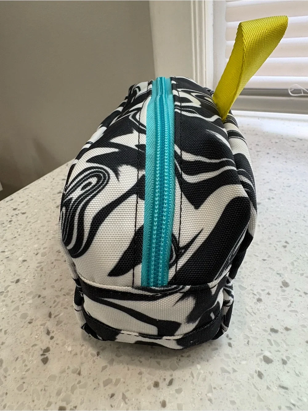 NWT STATE Black & White Marble Clinton Accessory Case